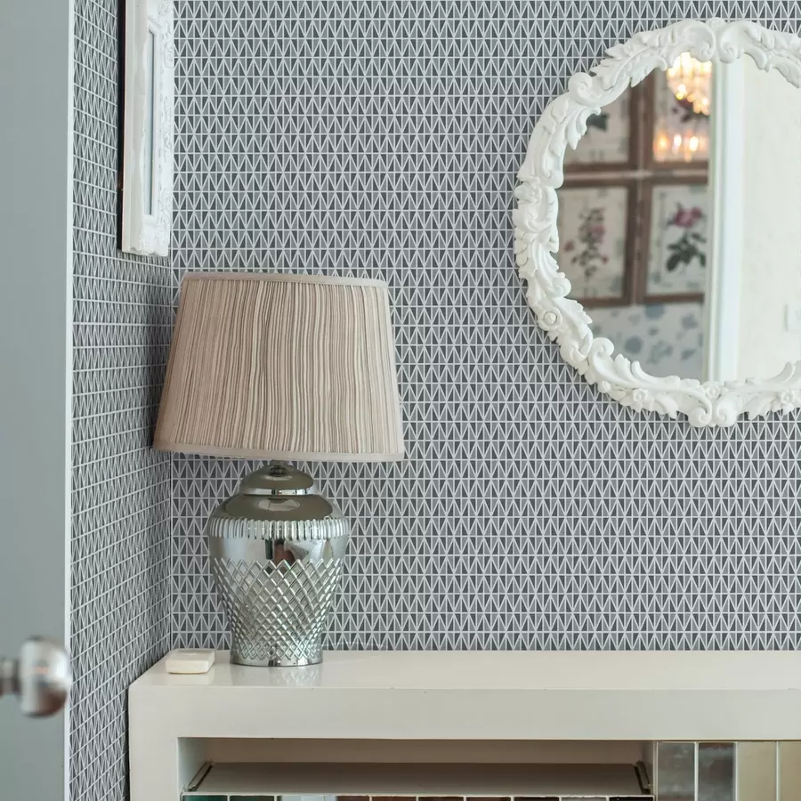 murales de pared Finale red de diamantes blancos sobre verde azulado apagado a00903