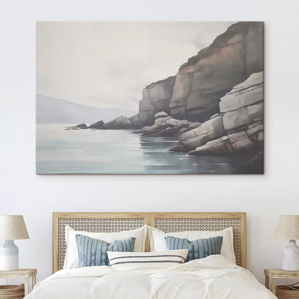 murales de pared Costa rocosa envuelta en niebla s46464