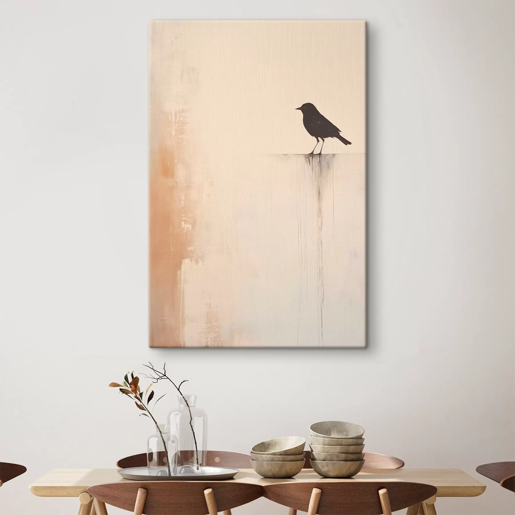 murales de pared Silueta de pájaro. Minimalismo abstracto s46466