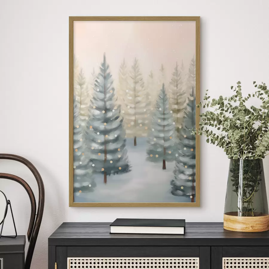 murales de pared Bosque navideño f46456