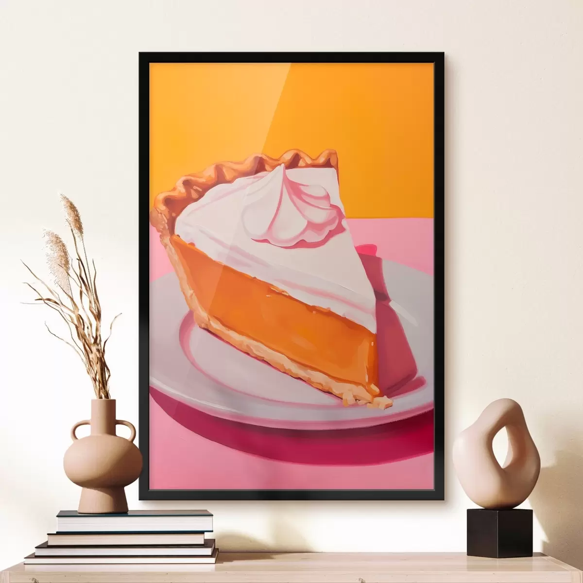 Poster Porción de tarta de calabaza. Ilustración pop art. f46462