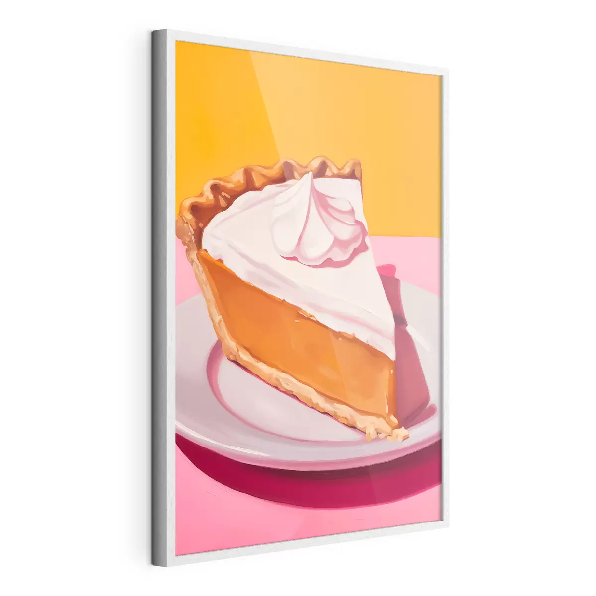 Poster Porción de tarta de calabaza. Ilustración pop art f46462