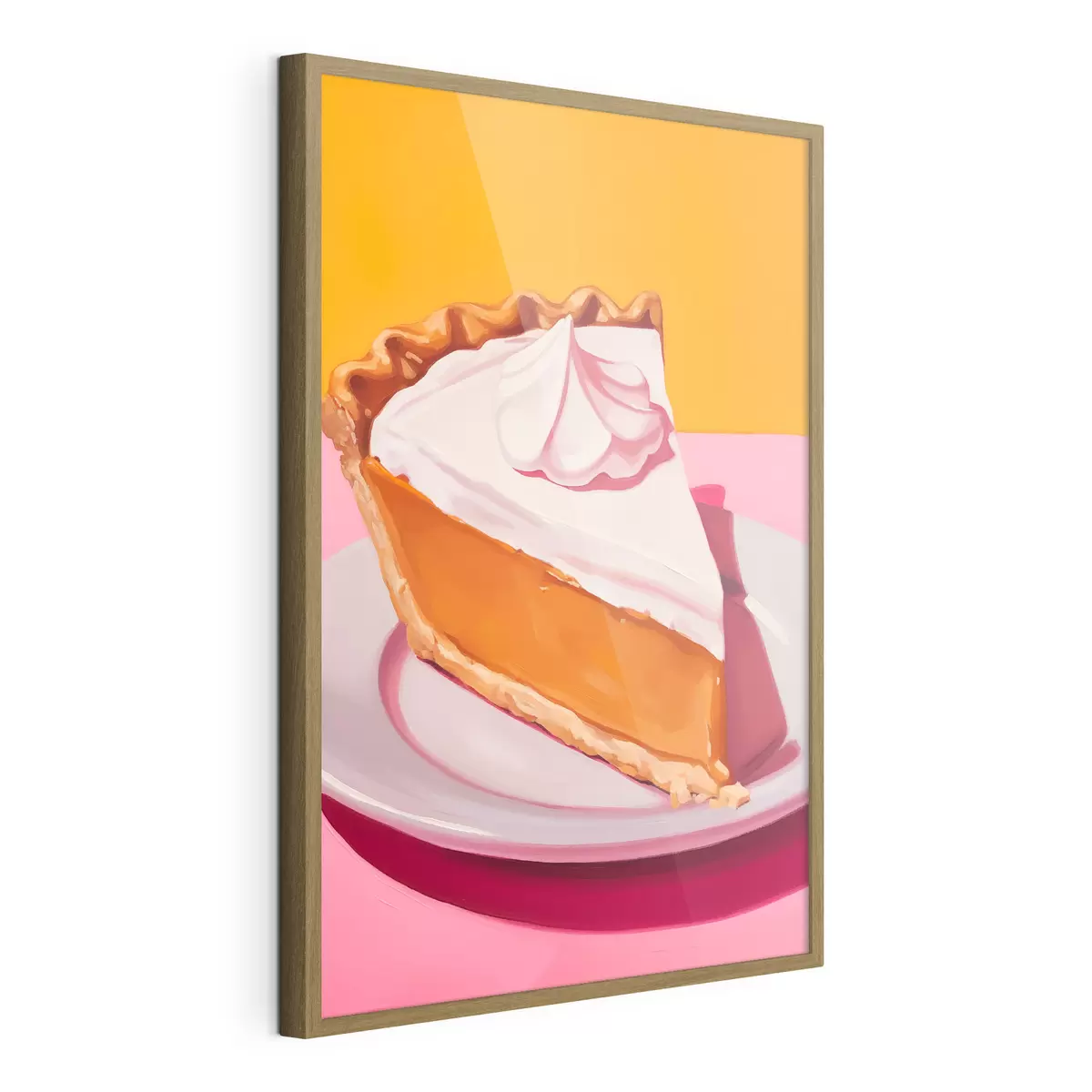 Poster Porción de tarta de calabaza. Ilustración pop art f46462