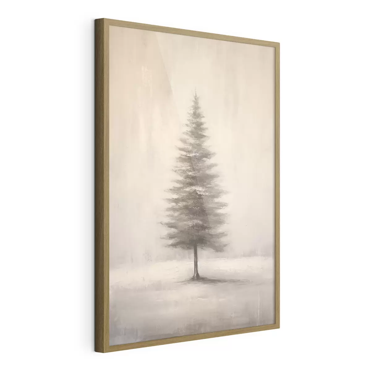 Poster Árbol de Navidad monocromático. Paisaje invernal minimalista f46465