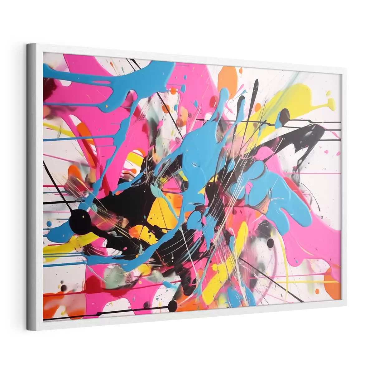 Poster Salpicadura brillante de pintura. Estilo abstracto con gotas f46478