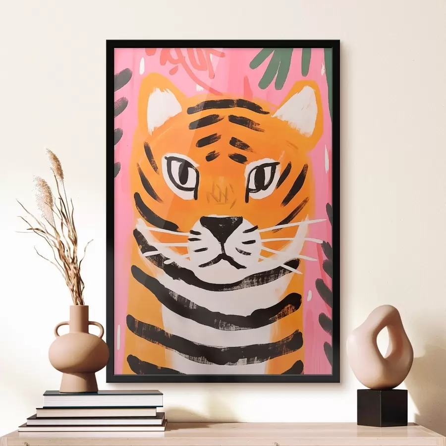 murales de pared Tigre en estilo gouache f46554