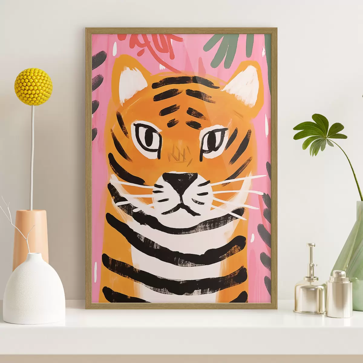 Poster Tigre en estilo gouache f46554