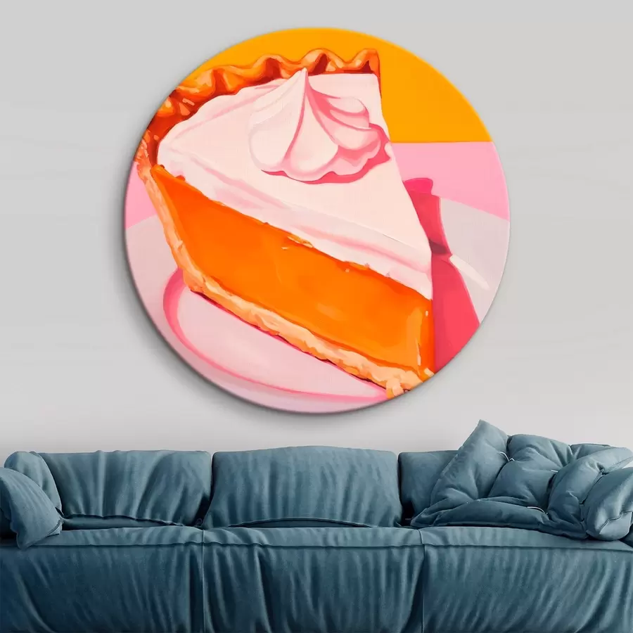 murales de pared Porción de tarta de calabaza. Ilustración pop art r46462