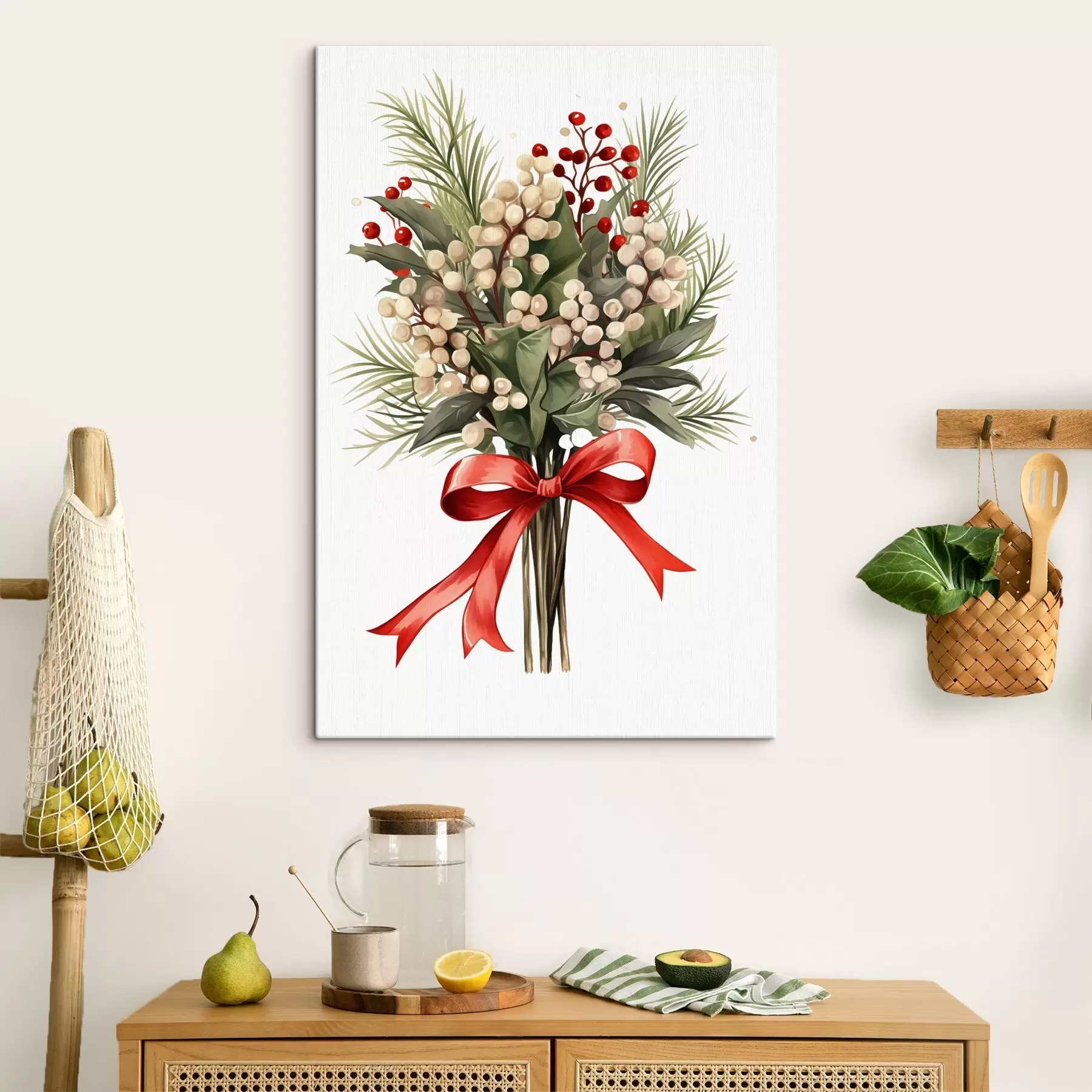 murales de pared Muérdago navideño s46596