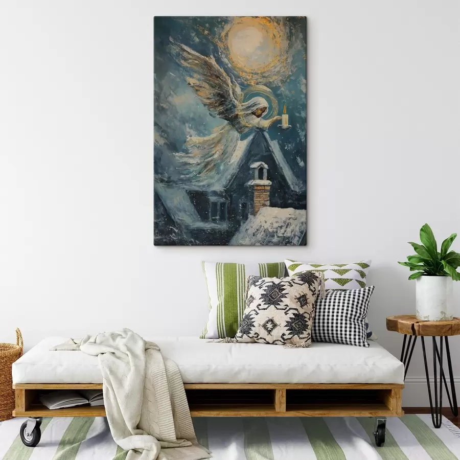 murales de pared Ángel sobre las casas s46600