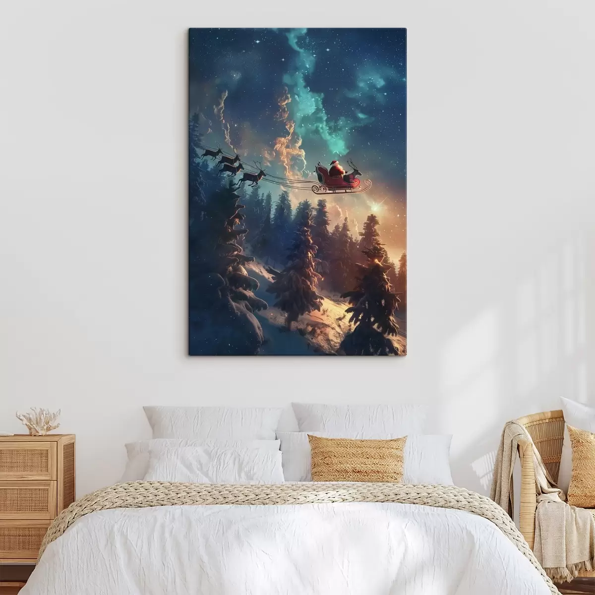 murales de pared Papá Noel en reno s46602