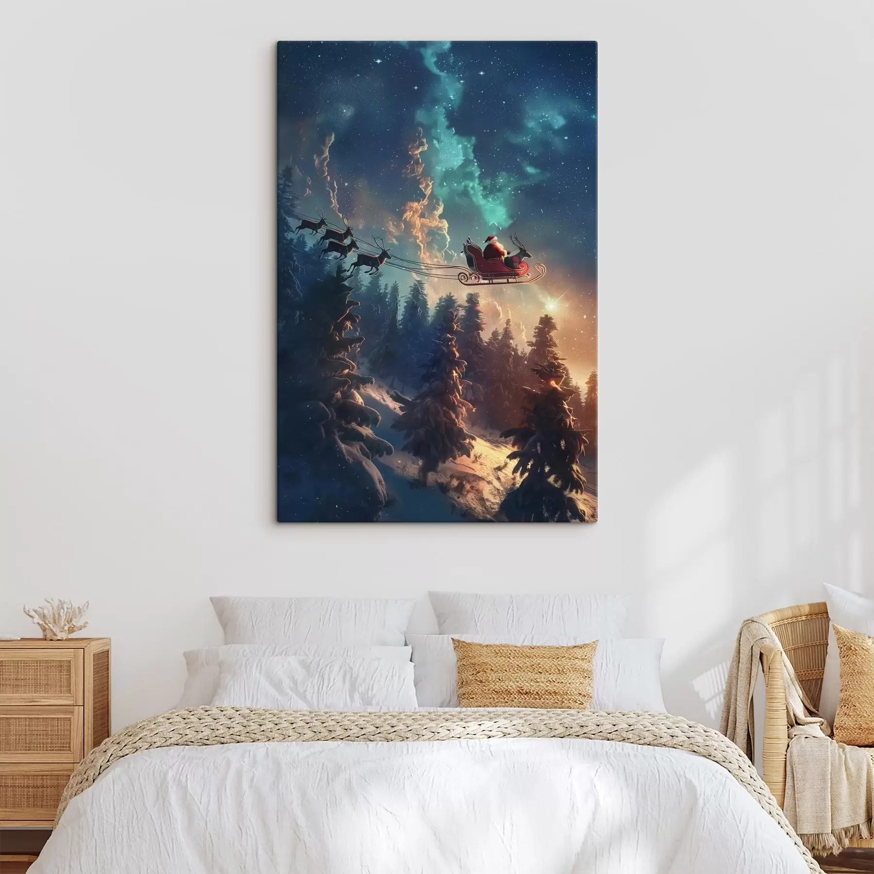 murales de pared Papá Noel en reno s46602