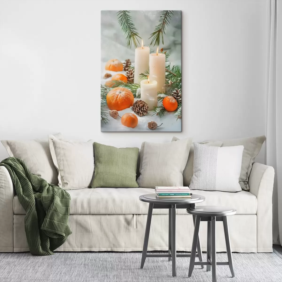 murales de pared Velas, mandarinas y piñas s46615