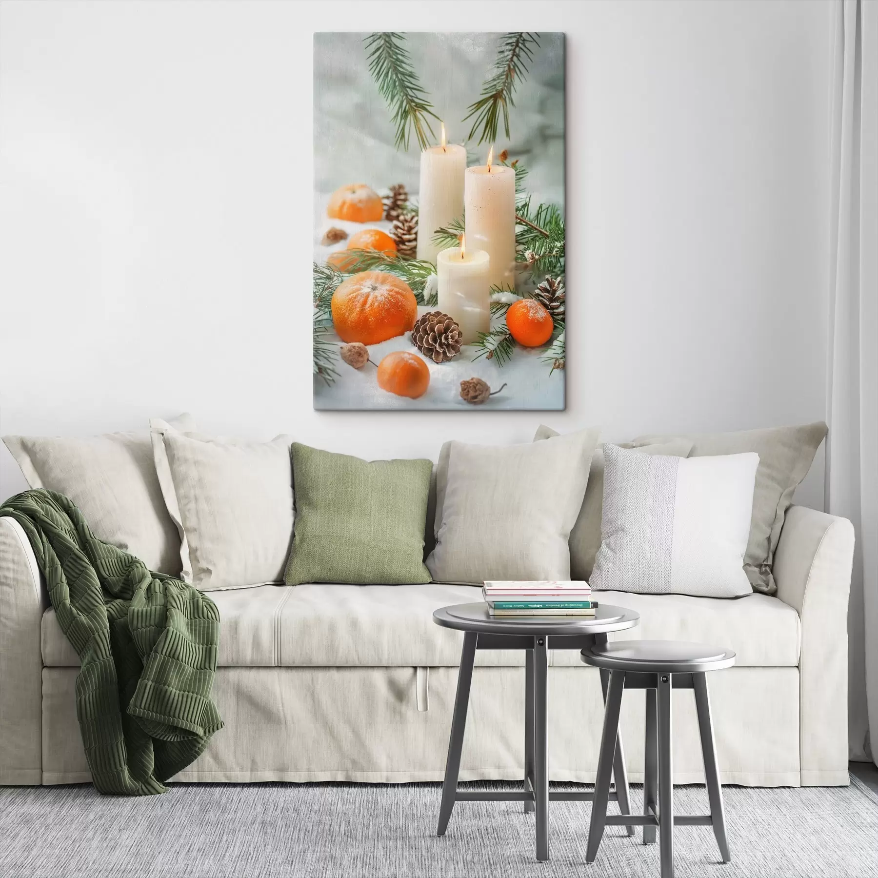 murales de pared Velas, mandarinas y piñas s46615