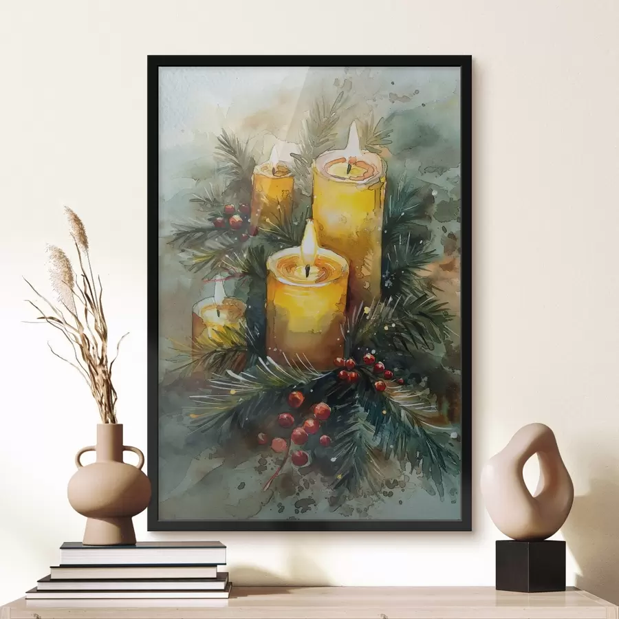 murales de pared Velas de Navidad f46585