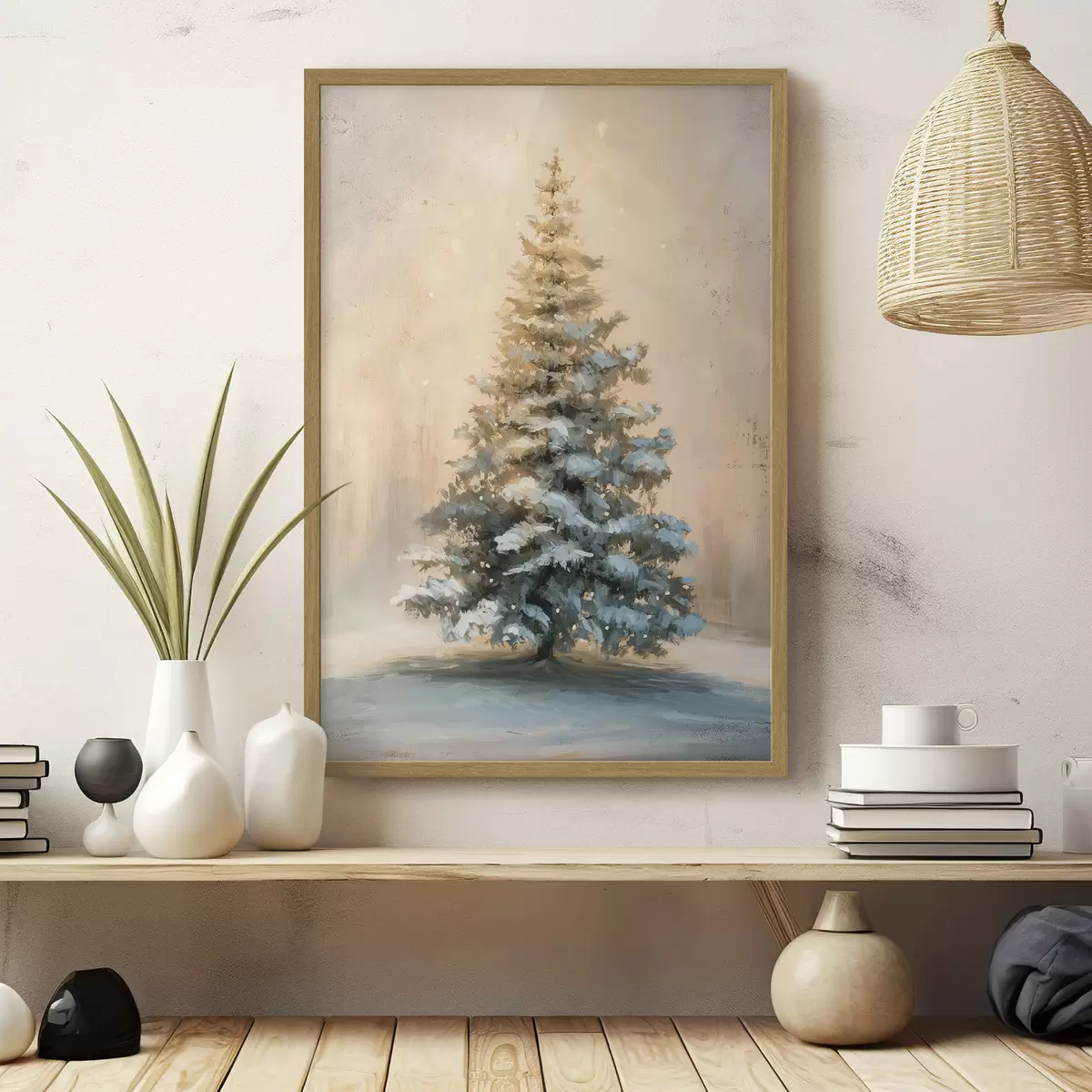 Poster Árbol de Navidad en la nieve f46589