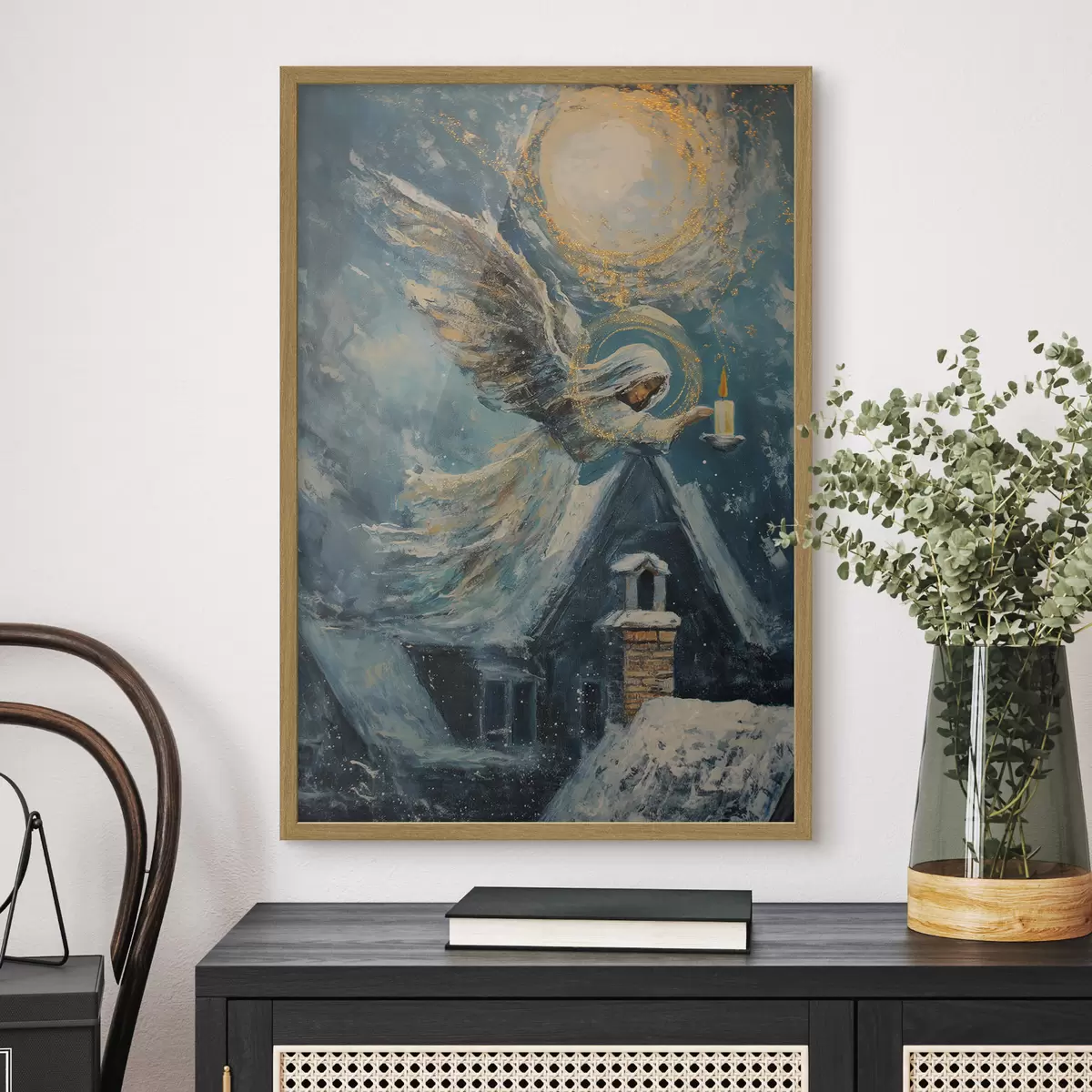 Poster Ángel sobre las casas f46600