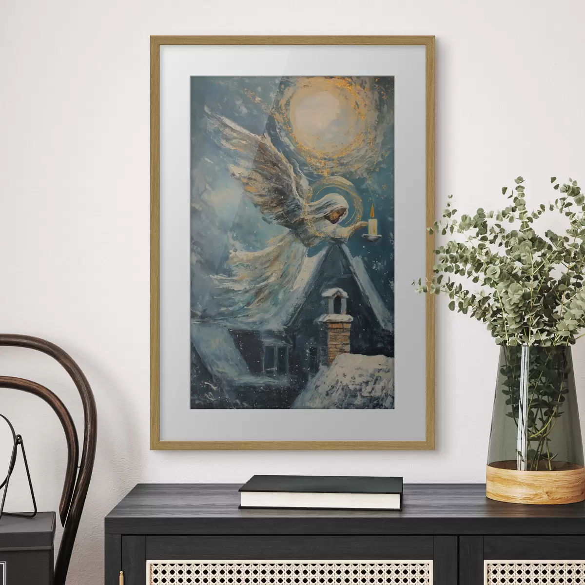 Poster Ángel sobre las casas f46600