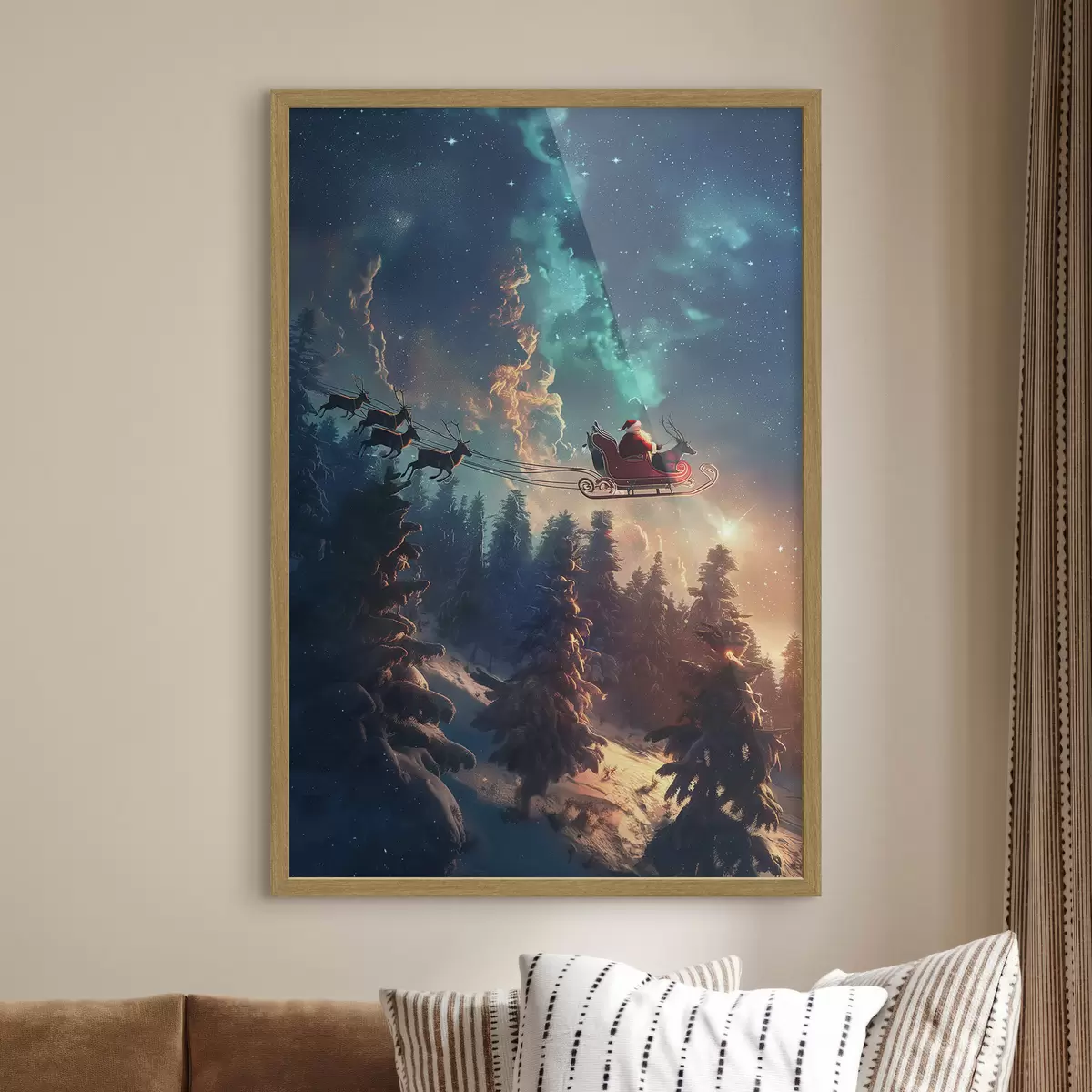 Poster Papá Noel en reno f46602