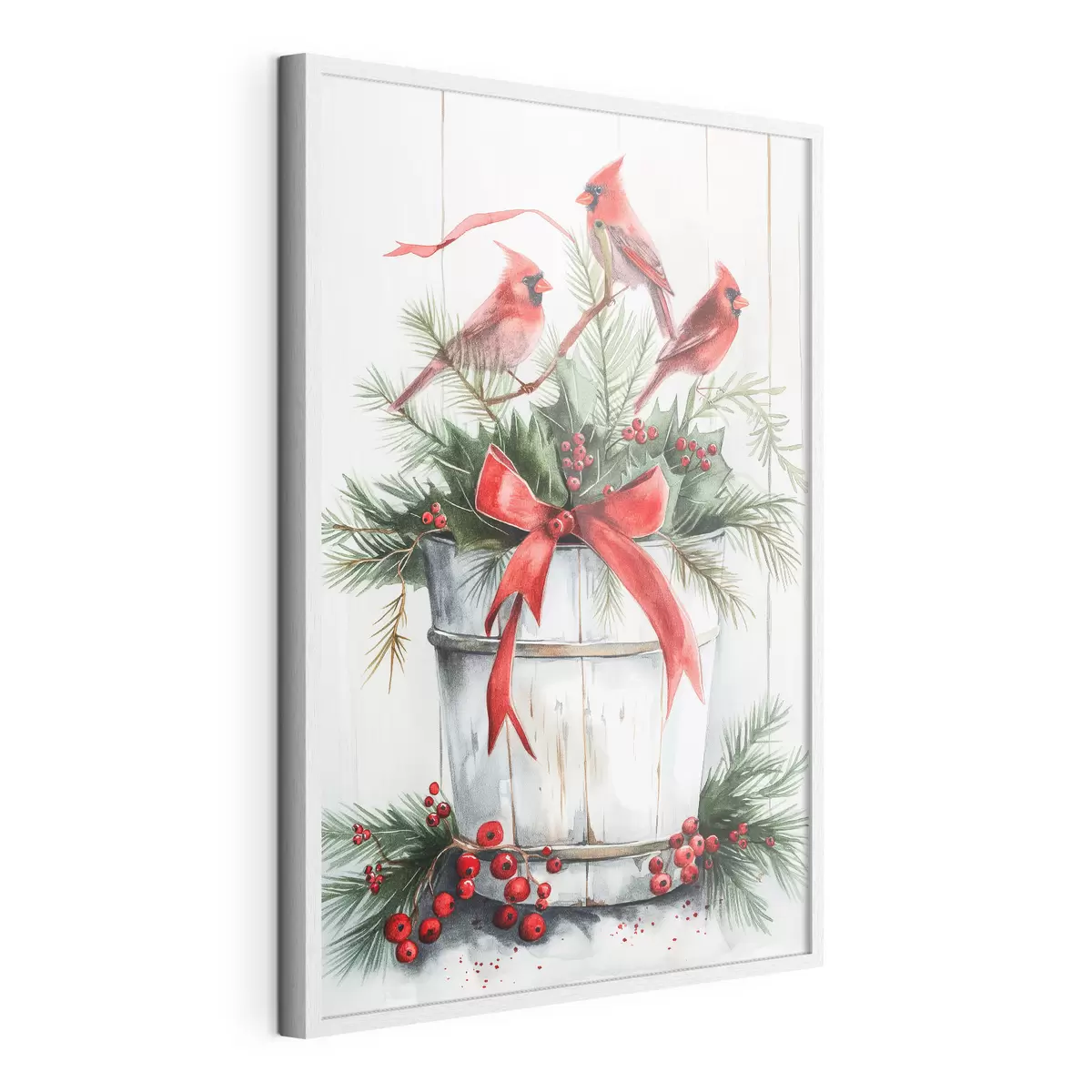 Poster Pájaros en una maceta navideña f46607