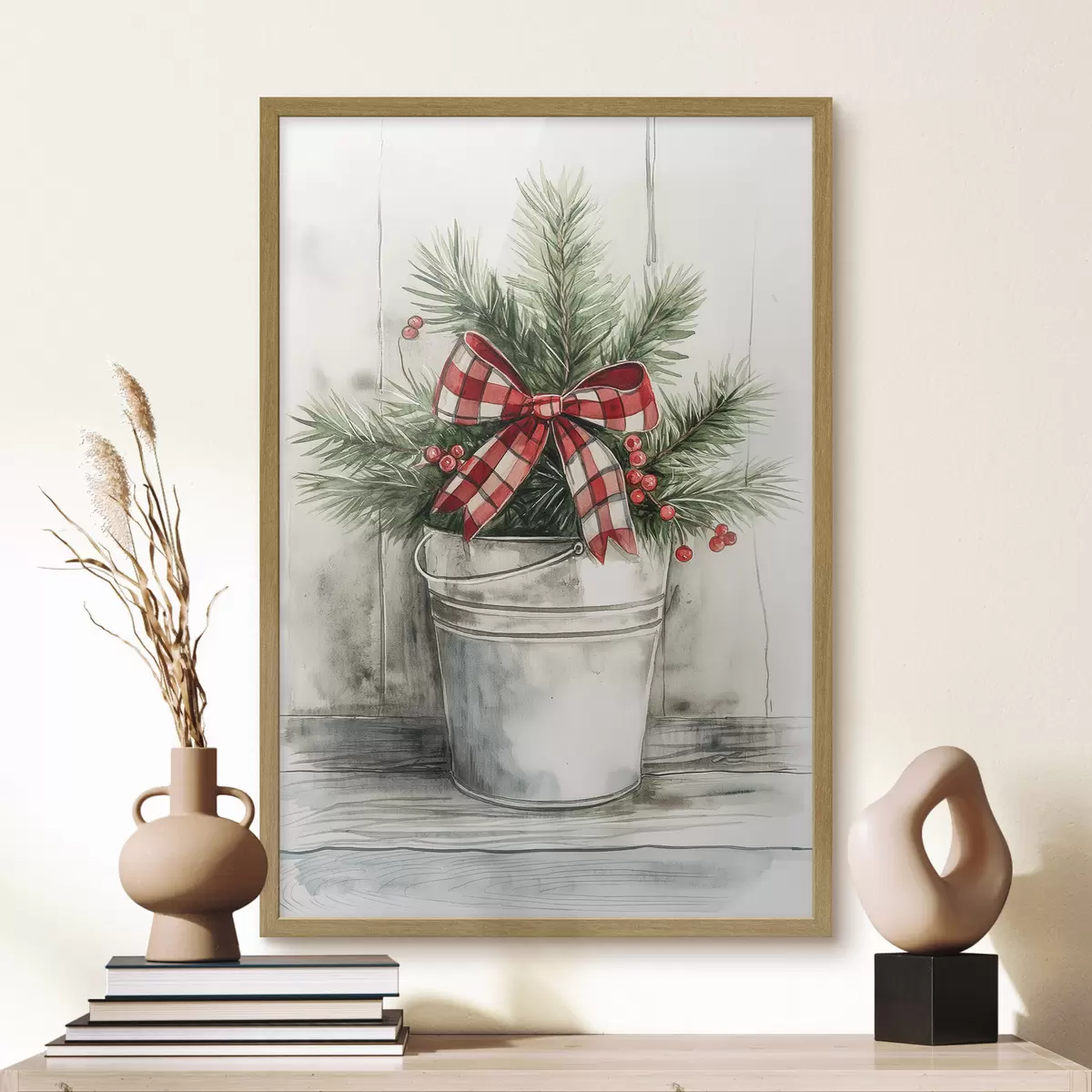 Poster Árbol de Navidad en una maceta f46608