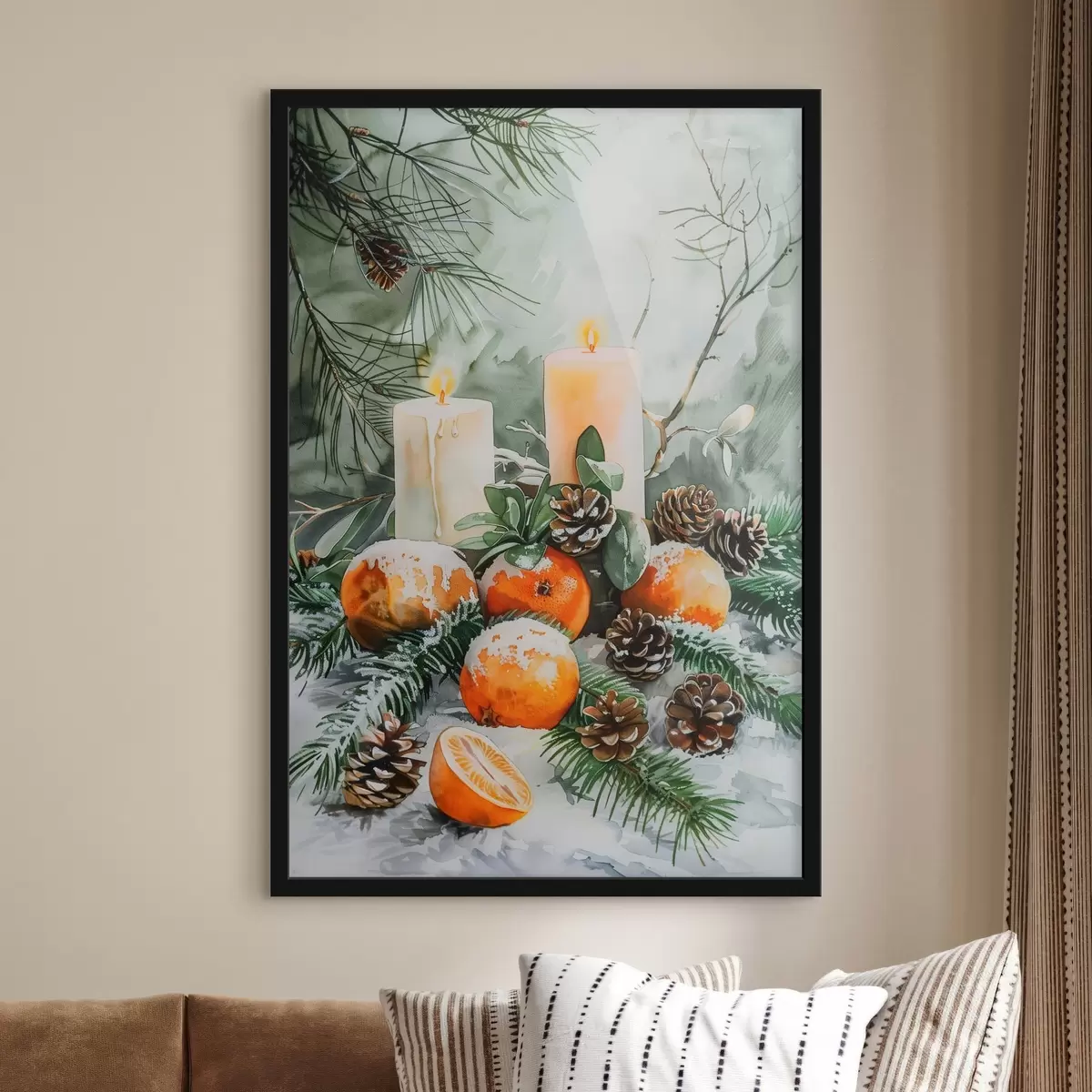 Poster Velas, mandarinas y piñas f46614