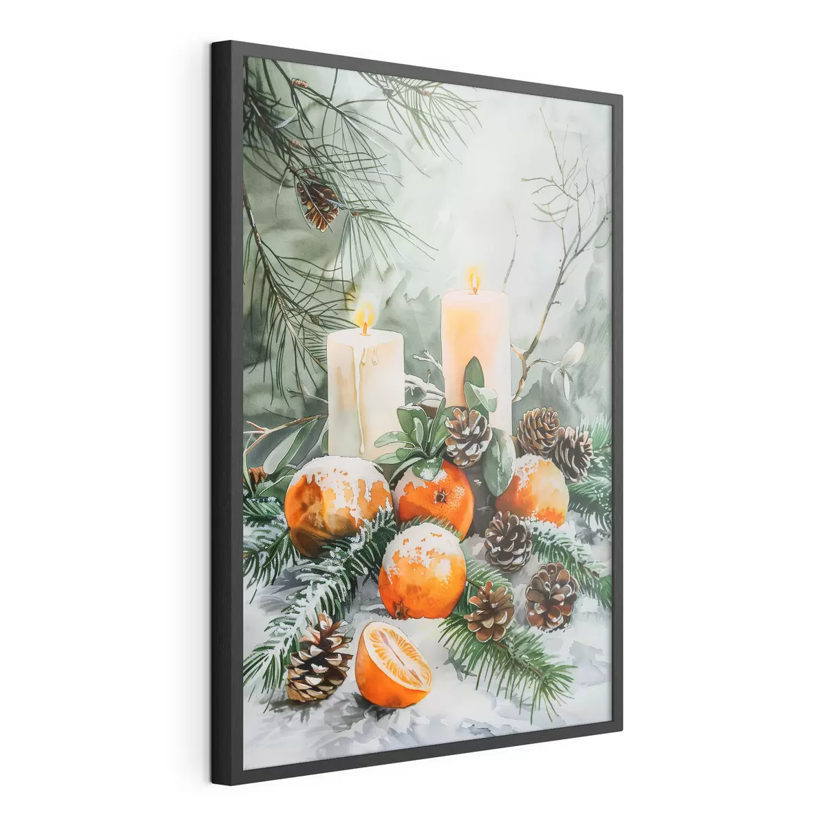 Poster Velas, mandarinas y piñas f46614