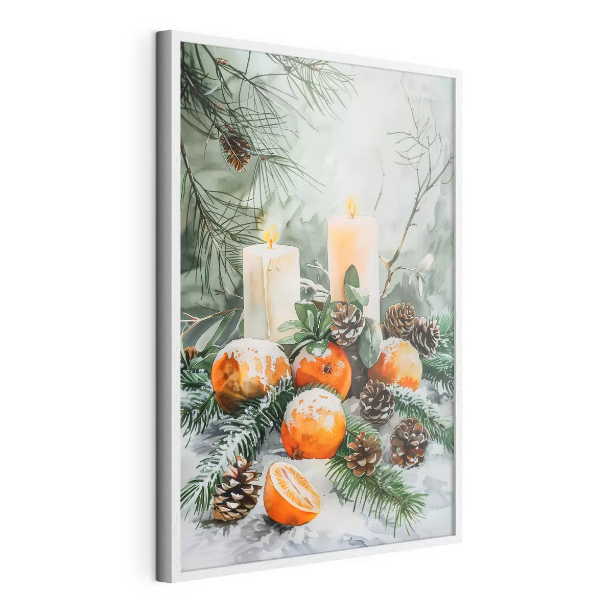 Poster Velas, mandarinas y piñas f46614