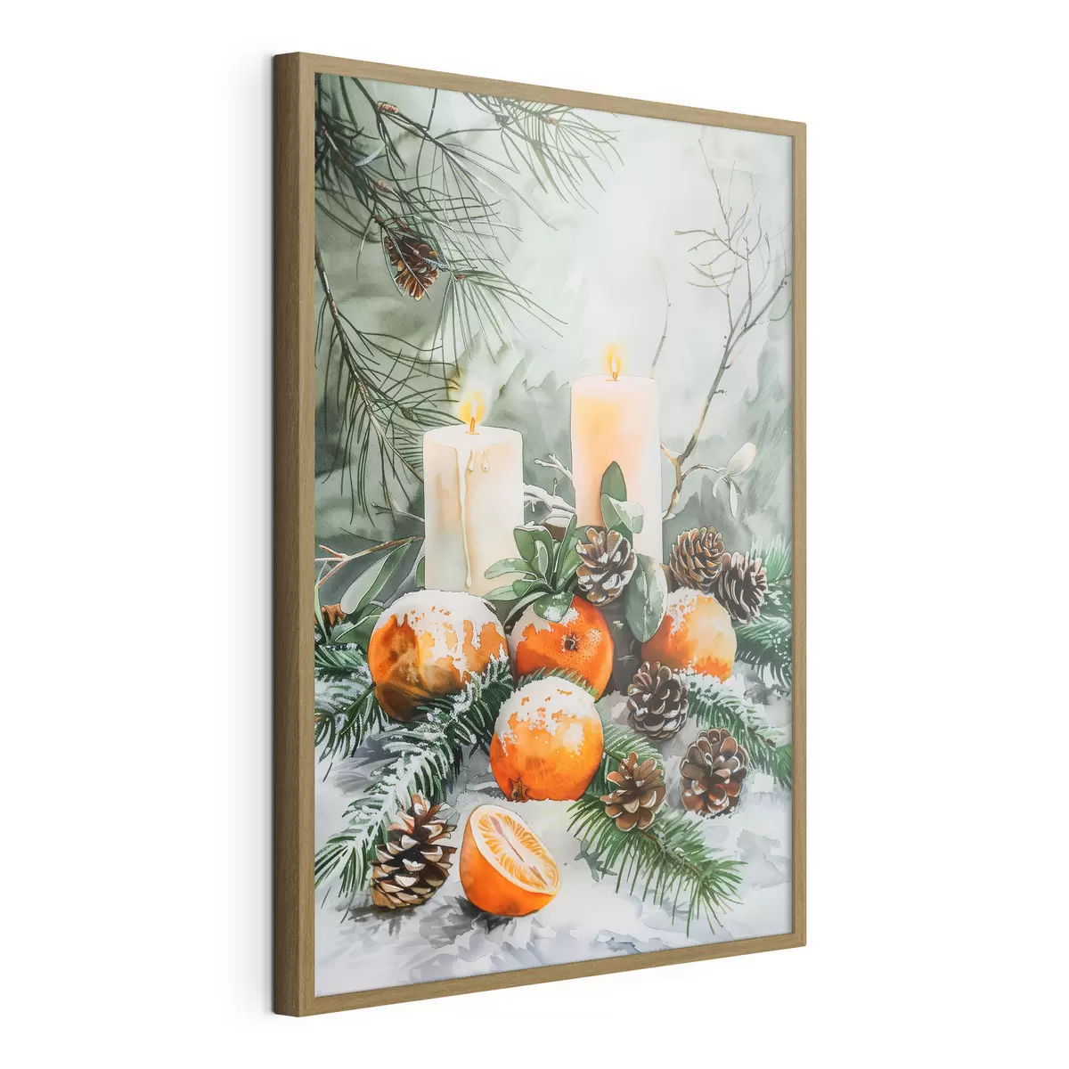 Poster Velas, mandarinas y piñas f46614