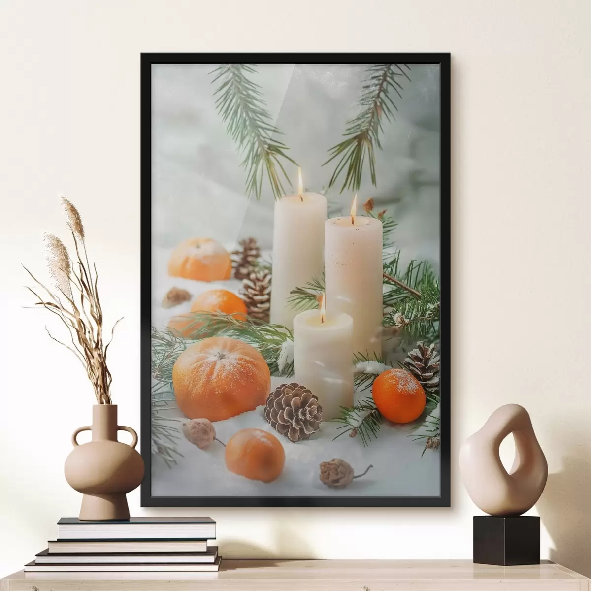 Poster Velas, mandarinas y piñas f46615