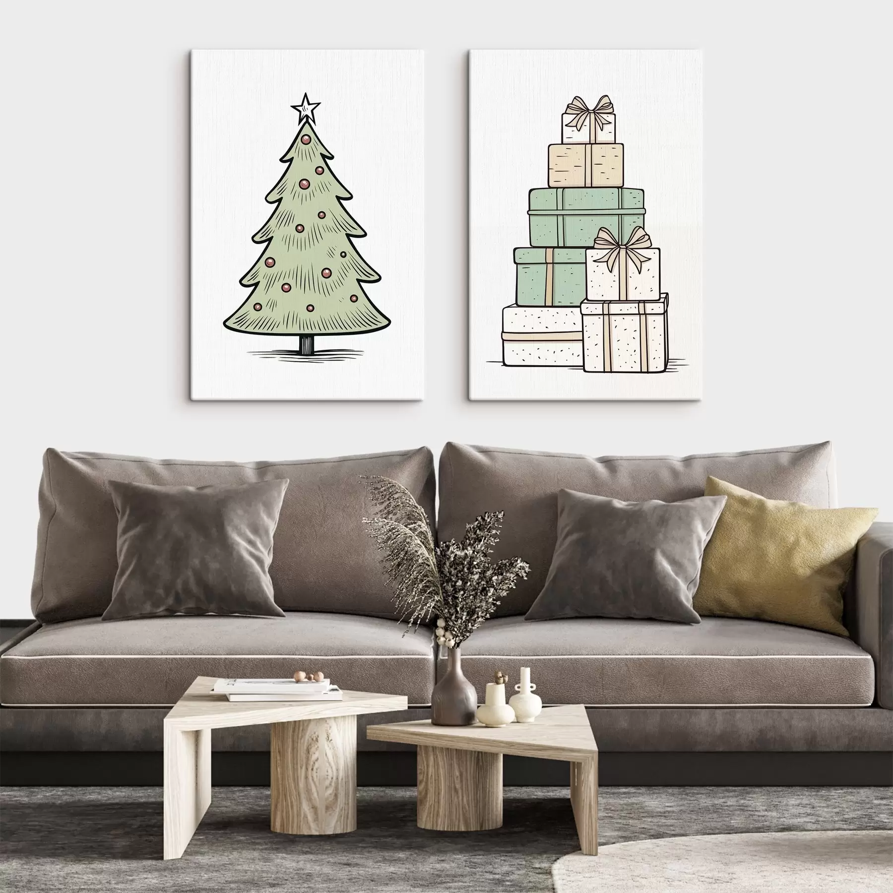 murales de pared Árbol de Navidad y regalos m00953