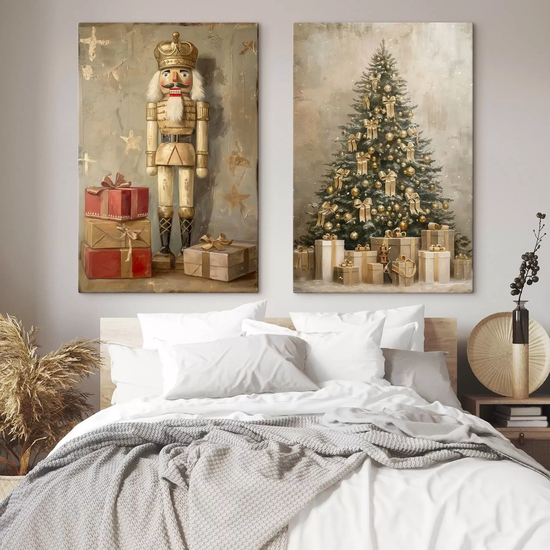 murales de pared El cascanueces y el árbol de Navidad con regalos m00957