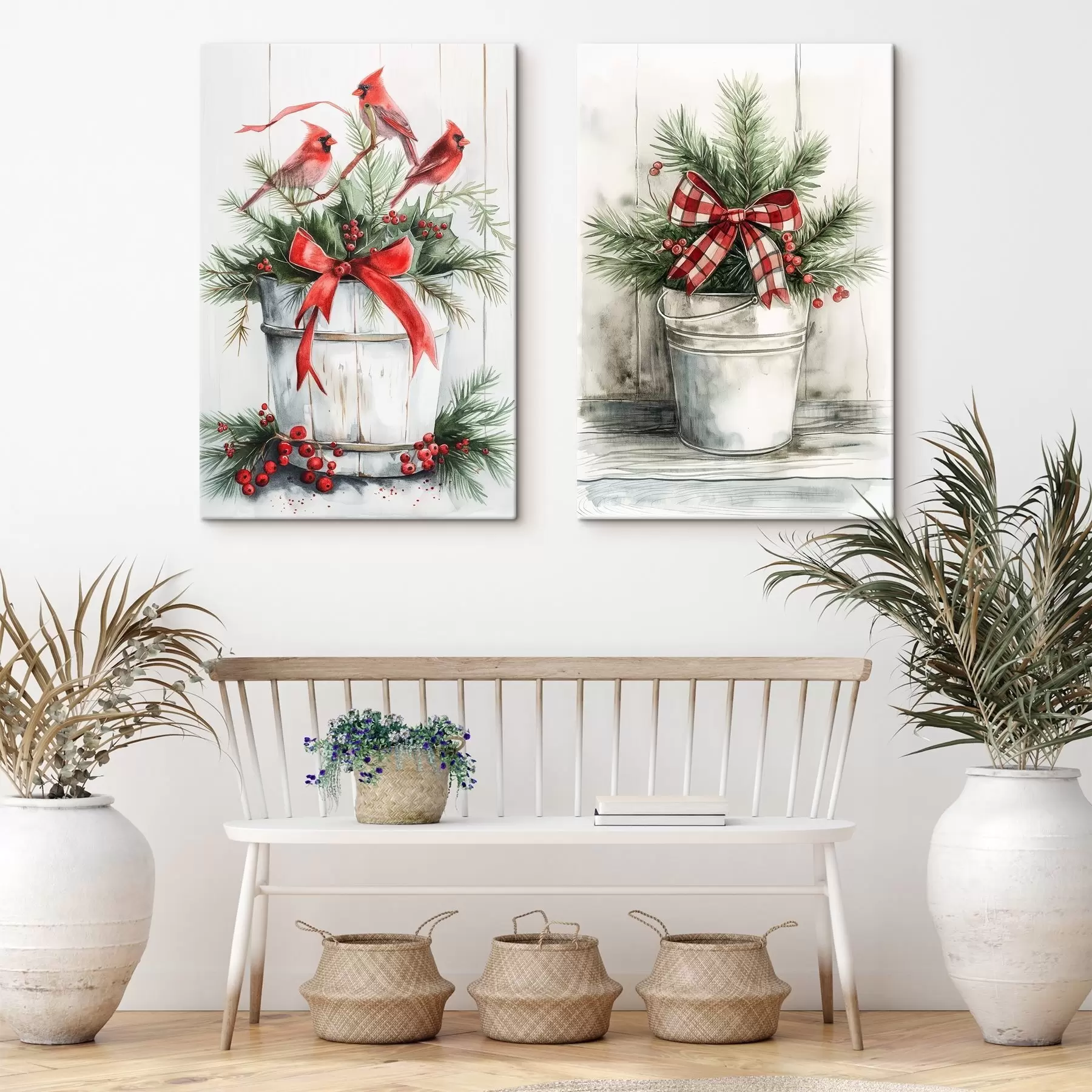 murales de pared Macetas navideñas m00959