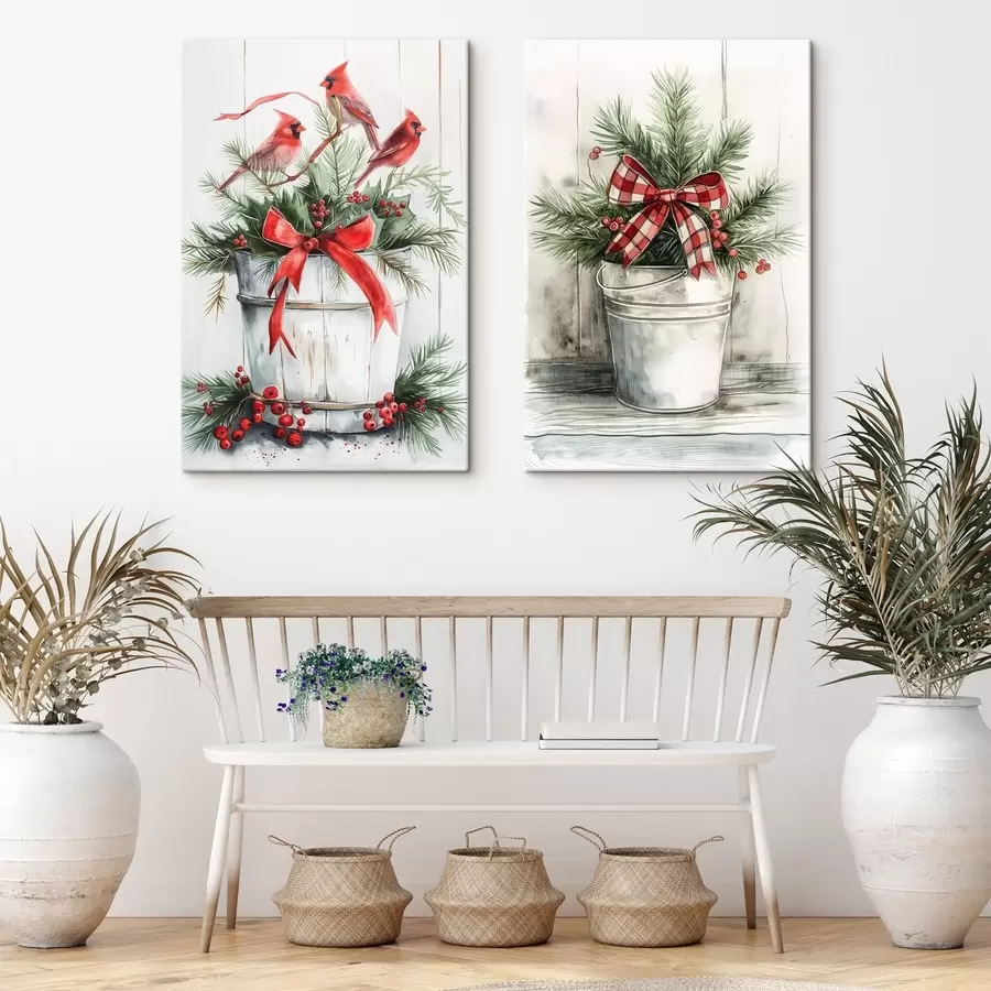 murales de pared Macetas navideñas m00959