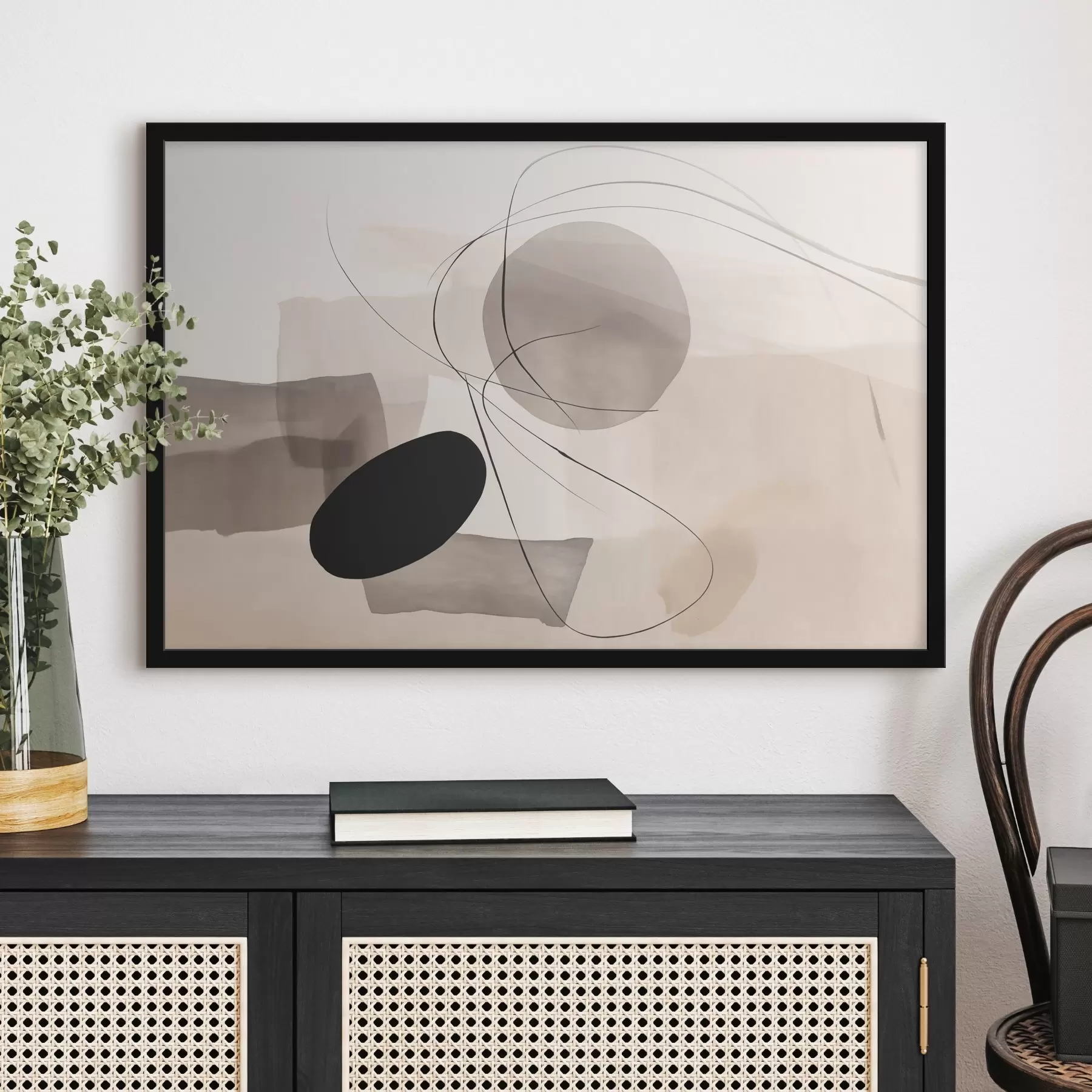 murales de pared Formas abstractas con líneas f46455