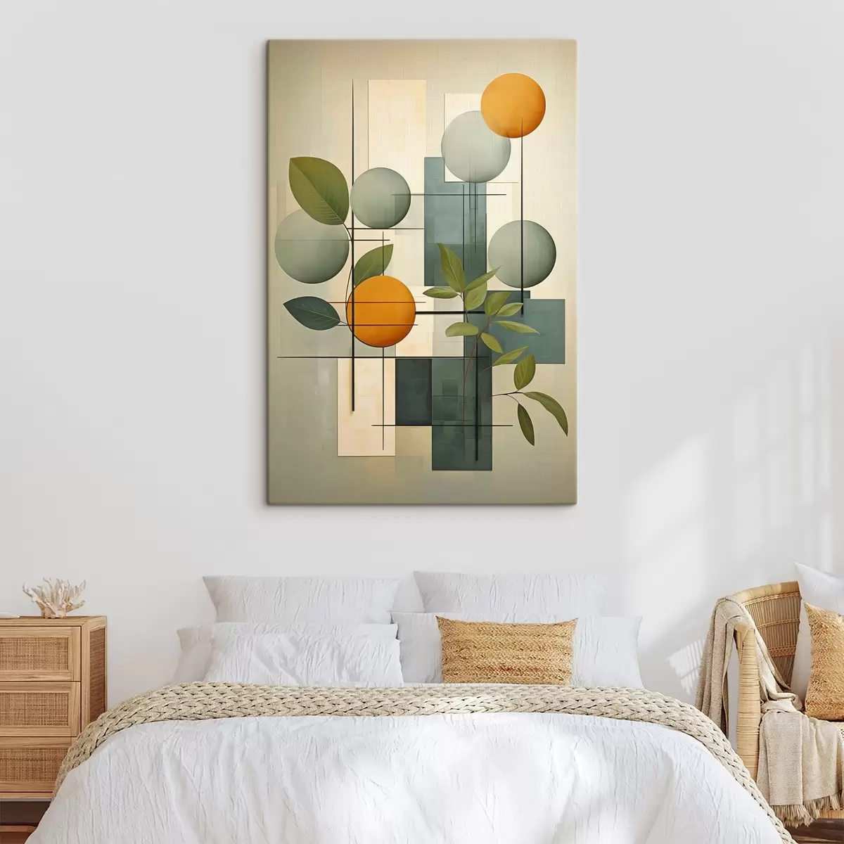 murales de pared Abstracción geométrica con plantas s46579