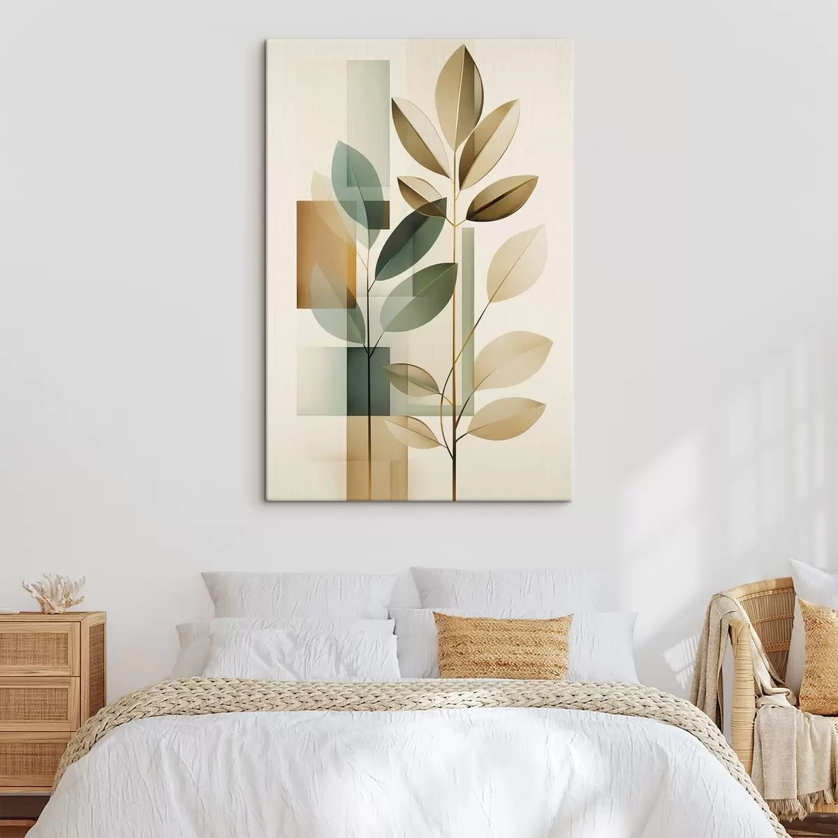 murales de pared Abstracción geométrica con hojas s46581