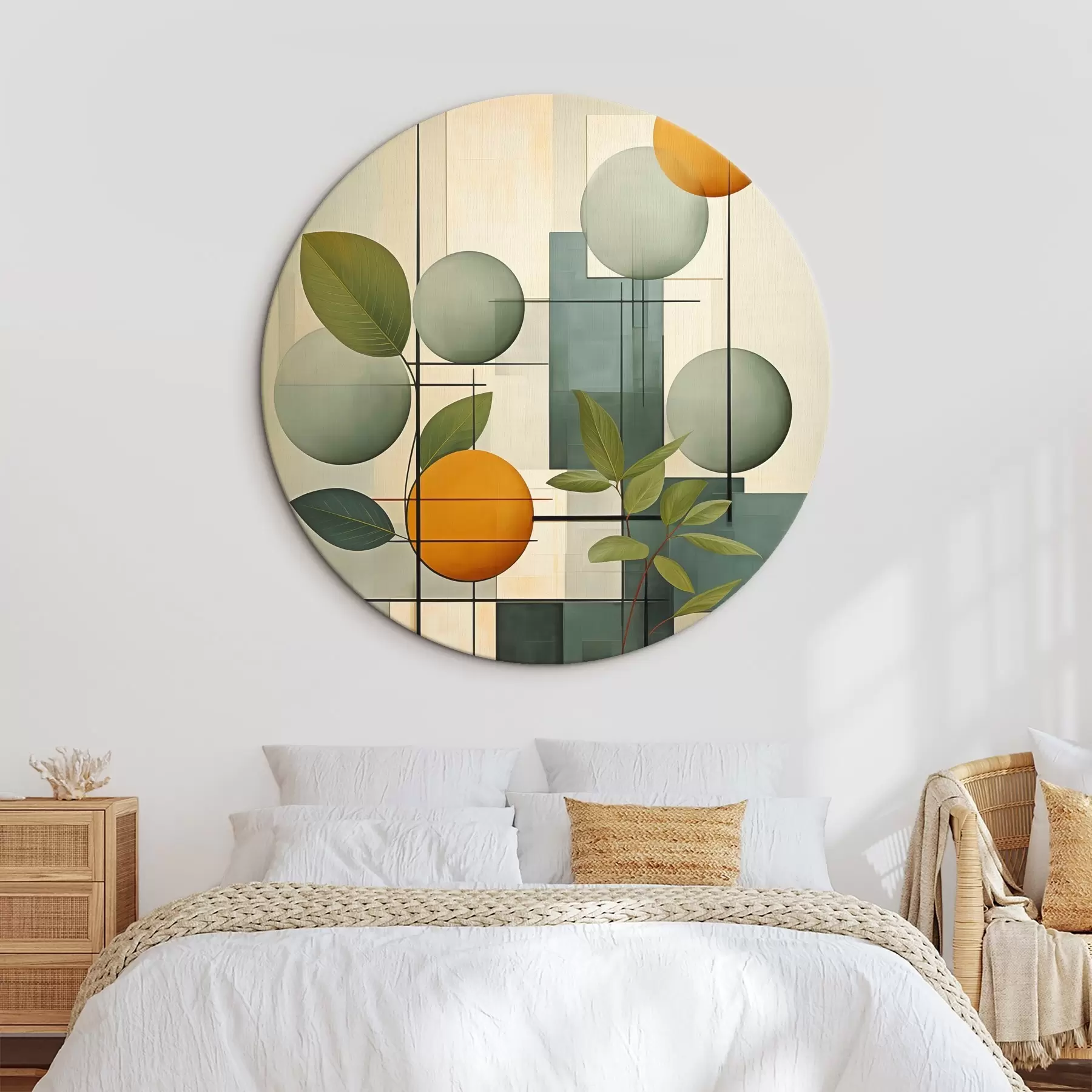 murales de pared Abstracción geométrica con plantas r46579