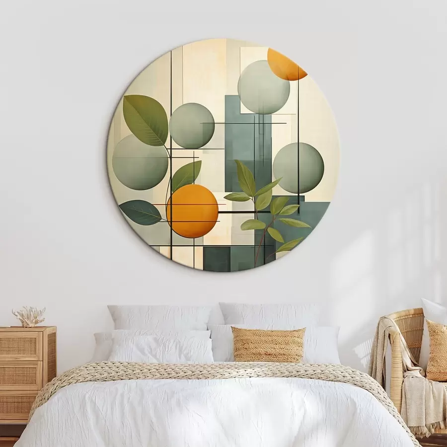murales de pared Abstracción geométrica con plantas r46579