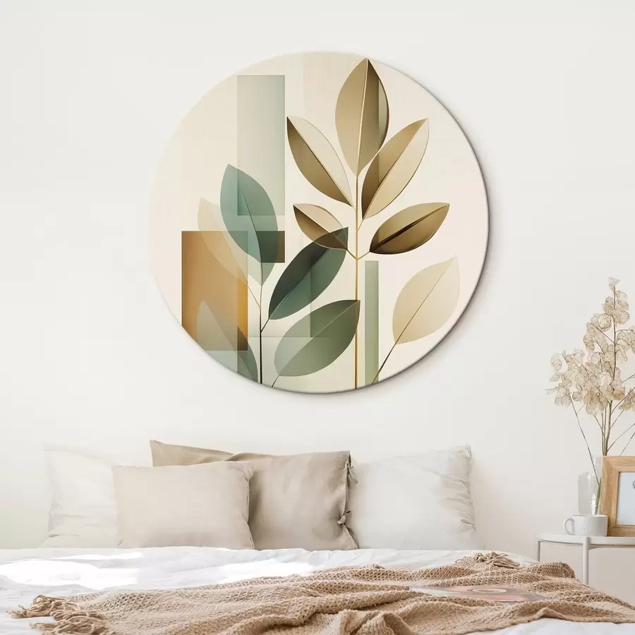 murales de pared Abstracción geométrica con hojas r46581