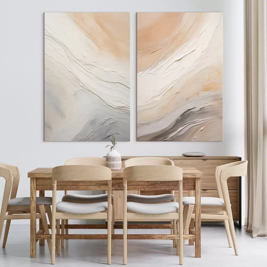 murales de pared Texturas de yeso neutras con capas de relieve fluidas. m00971