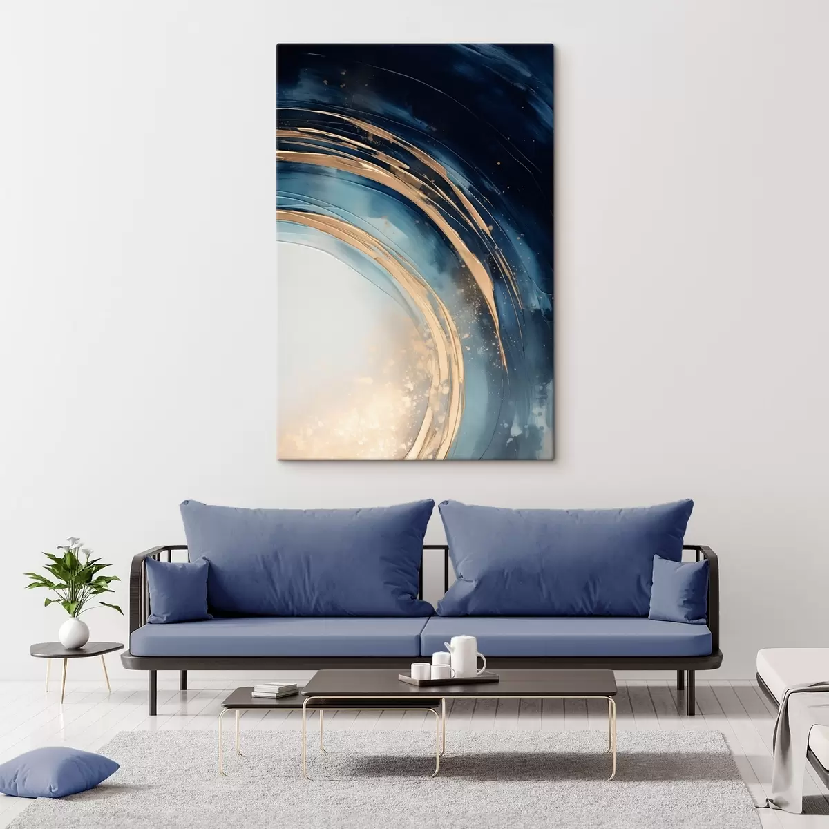 murales de pared Anillos estrechos en capas sobre un horizonte pálido s46489