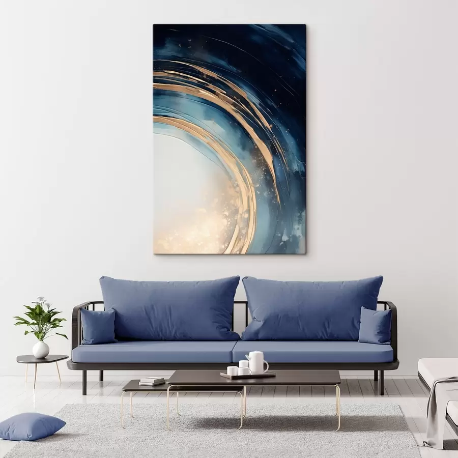 murales de pared Anillos estrechos en capas sobre un horizonte pálido s46489