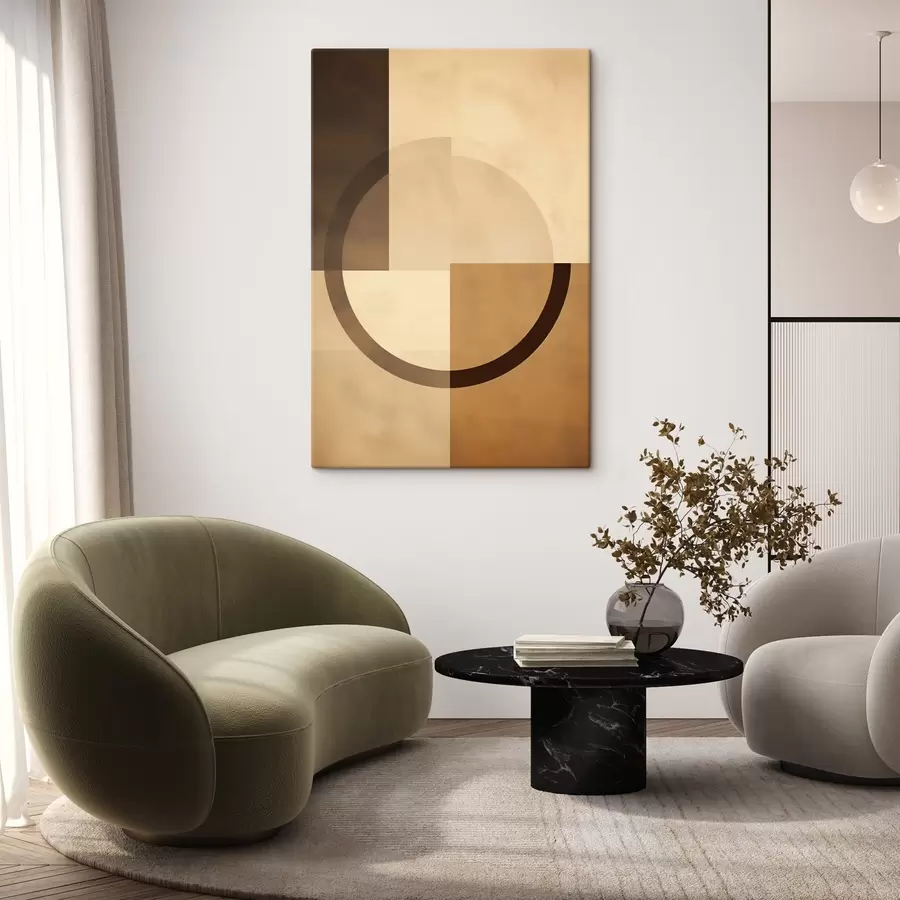 murales de pared Cuadrados apagados con anillo translúcido, paleta de colores tierra cálidos. s46498