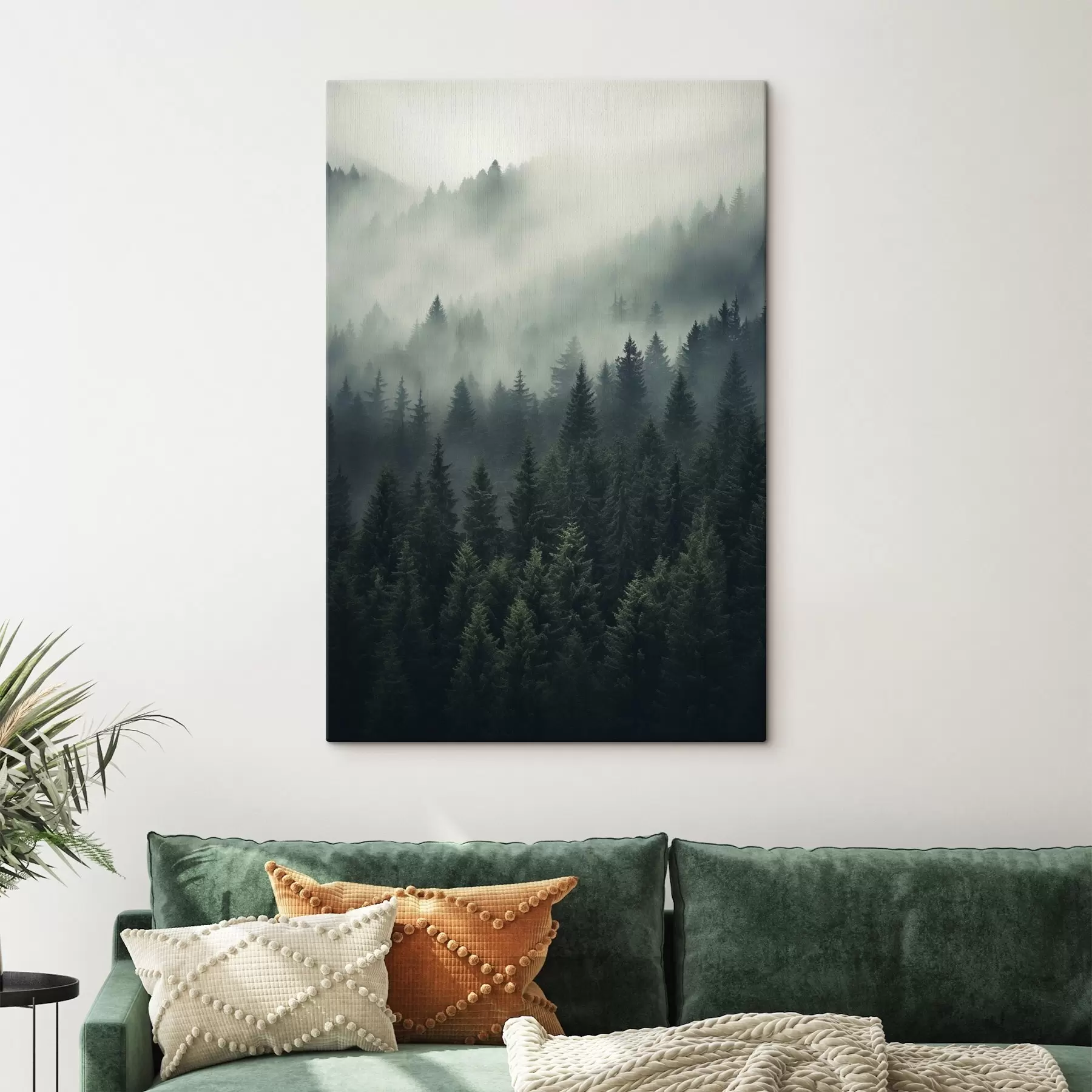 murales de pared Niebla sobre un denso bosque siempreverde s46512