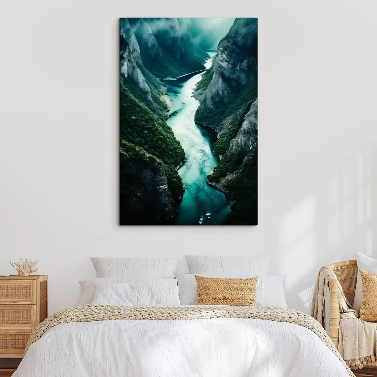 murales de pared Estrecho desfiladero con una corriente turquesa desde arriba. s46522