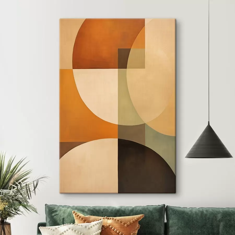 murales de pared Grandes formas entrecruzadas en tonos terracota y oliva. s46533