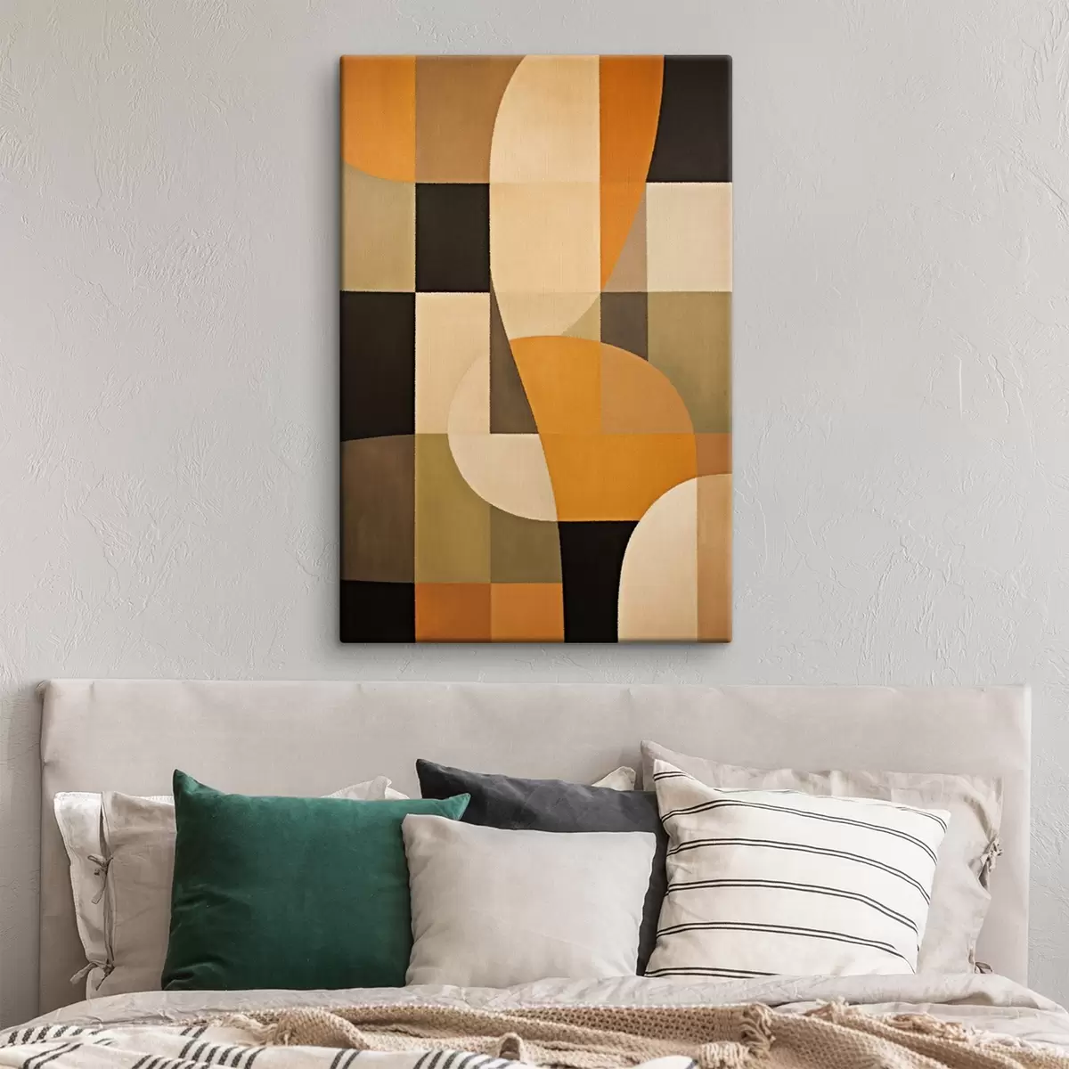 murales de pared Mosaico de rectángulos con un suave arco naranja s46534