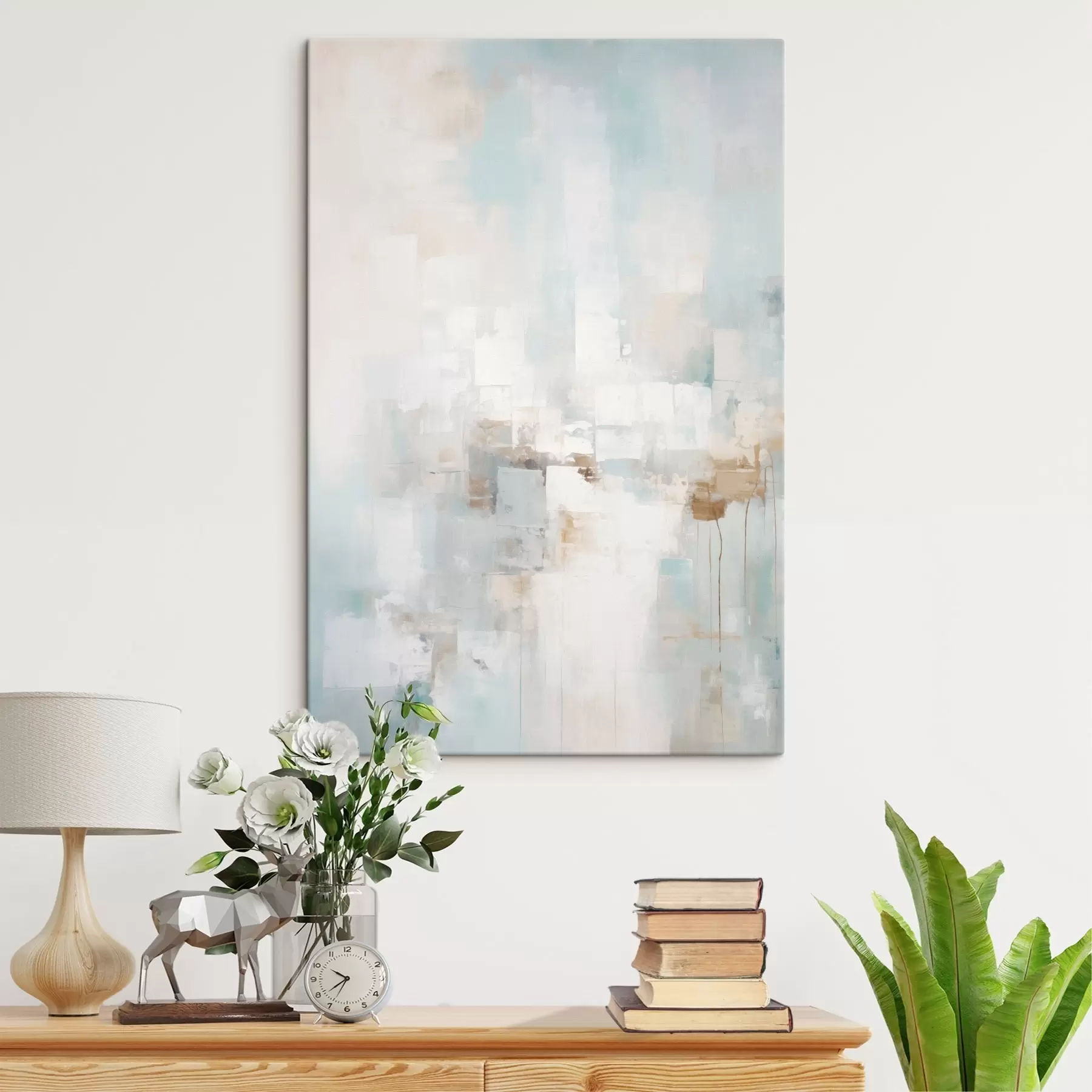 murales de pared Bloques de colores pastel claros: azul, beige, blanco s46546