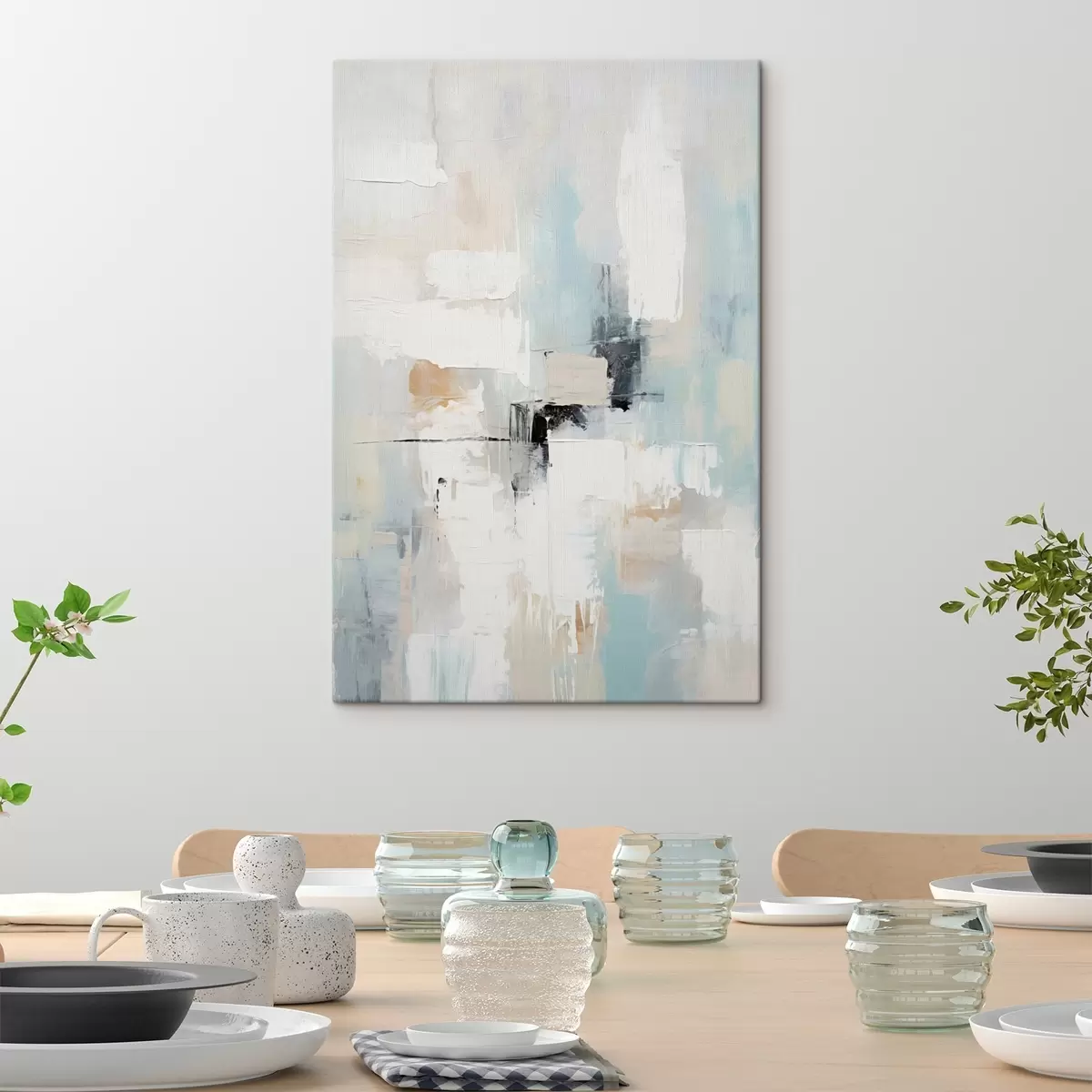 murales de pared Abstracto en tonos claros con un toque negro s46548